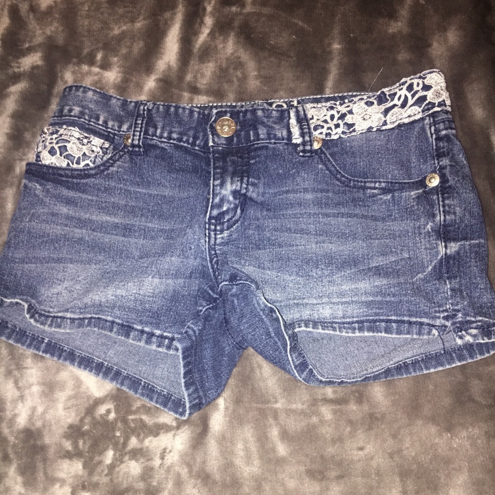 Denim Shorts with Lace